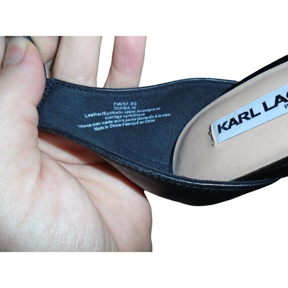 Karl Lagerfeld Paris Dixie Clear Kitten Heel Ankle Strap  7M - Picture 4 of 10